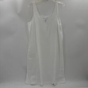 VTG ADONNA White Cotton Nightgown Chemise Size 38 / M Sleeveless Shift